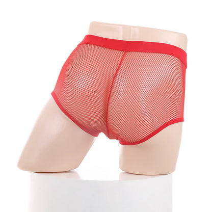 Sexy Mesh Boxer Men Underwear See Through Panties Transparent Low Waist Nightwear Boxer Shorts Boxershorts Underpants